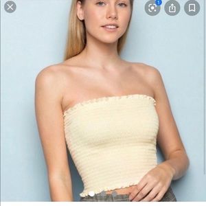 Brandy Melville pale yellow tube top